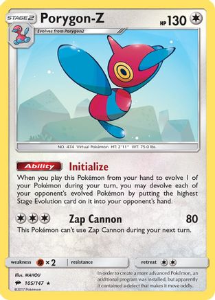 Porygon-Z (105/147) [Sun & Moon: Burning Shadows] - Trinity Hobby