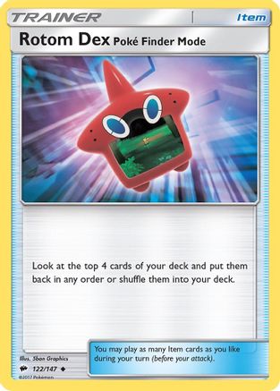 Rotom Dex Poke Finder Mode (122/147) [Sun & Moon: Burning Shadows] - Trinity Hobby