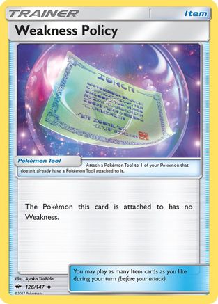 Weakness Policy (126/147) [Sun & Moon: Burning Shadows] - Trinity Hobby
