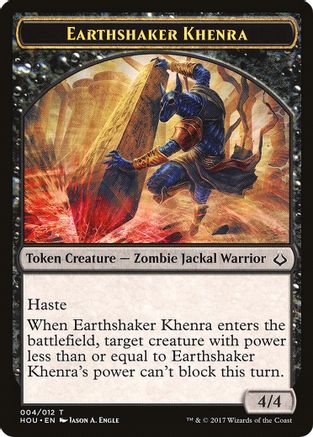Earthshaker Khenra // Cat Double-Sided Token  (HOU-4 // 16) - [Hour of Devastation]