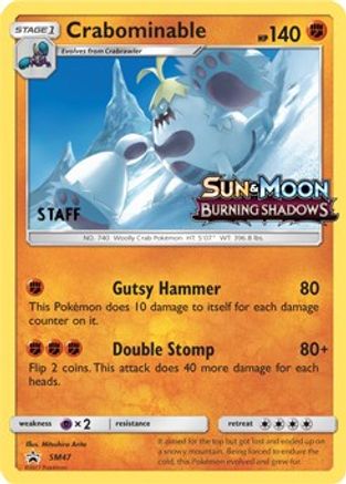 Crabominable (SM47) (Staff Prerelease Promo) [Sun & Moon: Black Star Promos] - Trinity Hobby