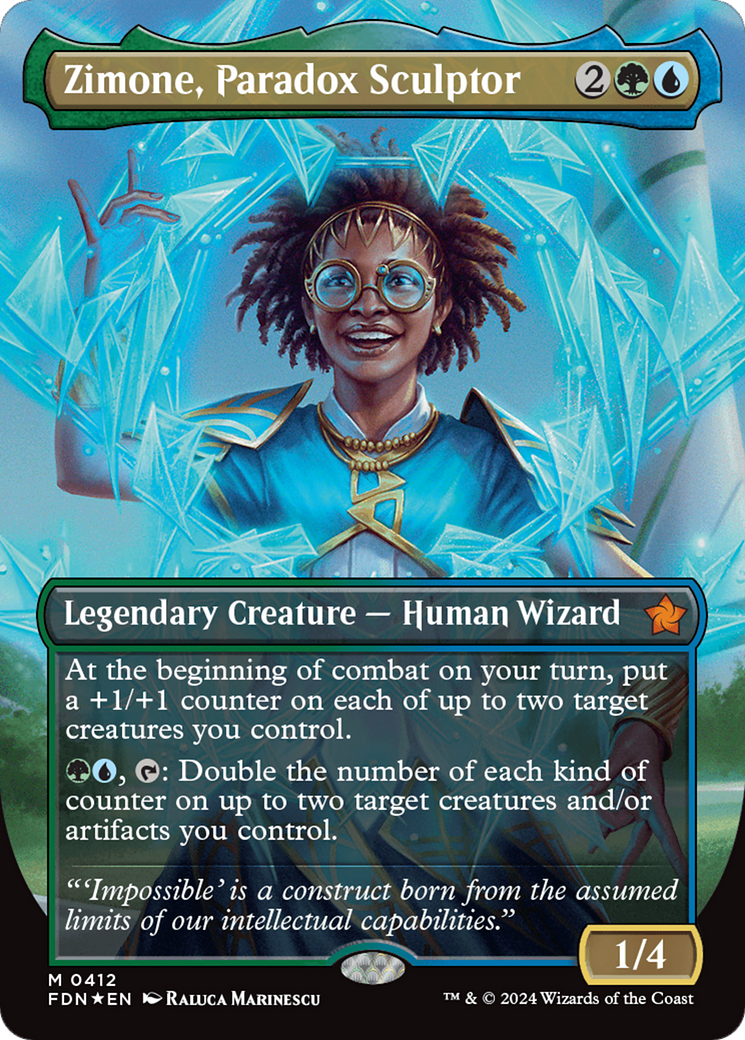 Zimone, Paradox Sculptor (Borderless) (Mana Foil) [Foundations] - Trinity Hobby