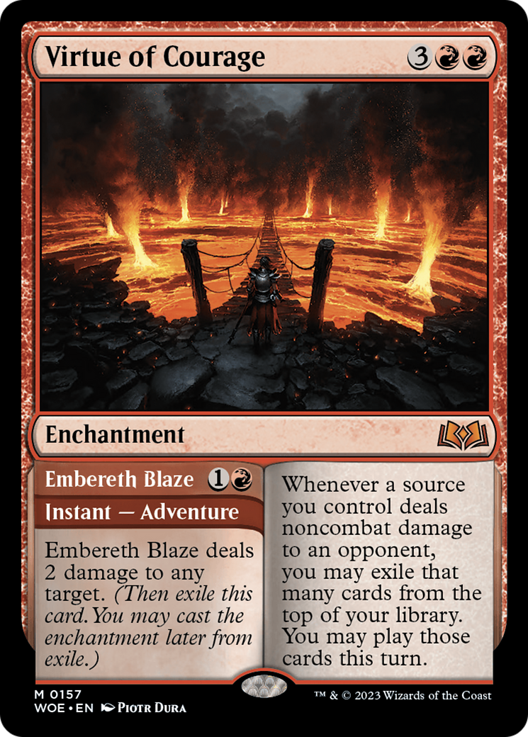 Virtue of Courage // Embereth Blaze [Wilds of Eldraine] - Trinity Hobby
