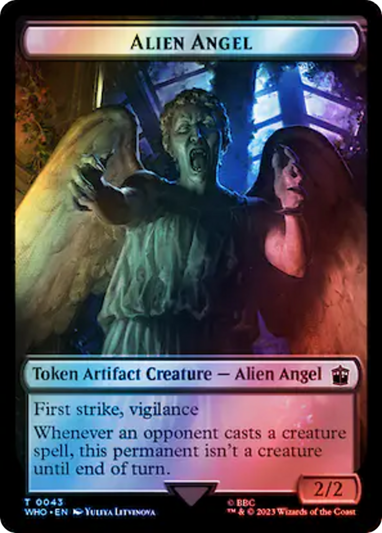 Alien Angel // Clue (0055) Double-Sided Token (Surge Foil) [Doctor Who Tokens] - Trinity Hobby