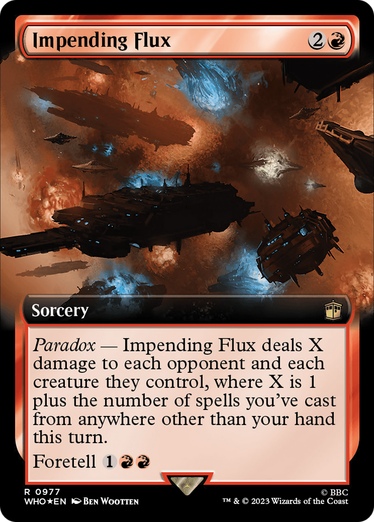 Impending Flux (Extended Art) (Surge Foil) [Doctor Who] - Trinity Hobby