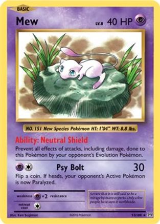 Mew (53/108) (Theme Deck Exclusive) [XY: Evolutions] - Trinity Hobby