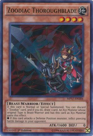 Zoodiac Thoroughblade [MP17-EN184] Ultra Rare - Trinity Hobby