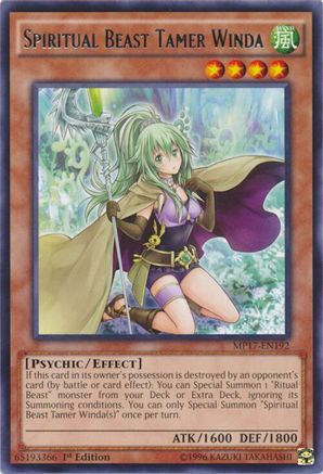Spiritual Beast Tamer Winda [MP17-EN192] Rare - Trinity Hobby