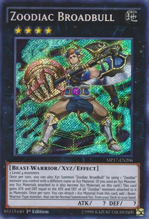 Zoodiac Broadbull [MP17-EN206] Secret Rare - Trinity Hobby