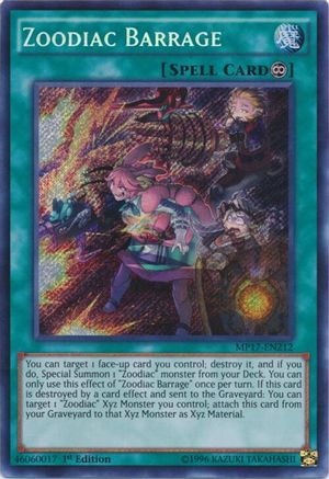 Zoodiac Barrage [MP17-EN212] Secret Rare - Trinity Hobby