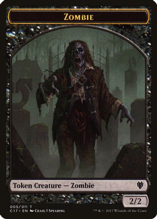 Zombie // Gold Double-Sided Token  (C17-5 // 10) - [Commander 2017]
