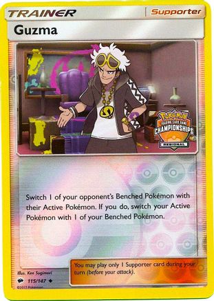 Guzma (115/147) (League Promo) [Sun & Moon: Burning Shadows] - Trinity Hobby