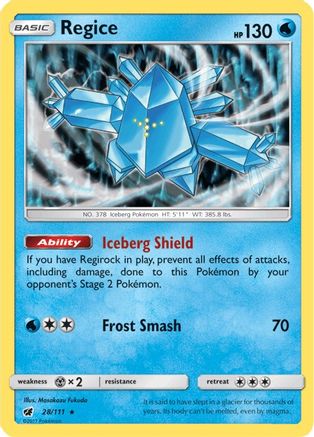 Regice (28/111) [Sun & Moon: Crimson Invasion] - Trinity Hobby