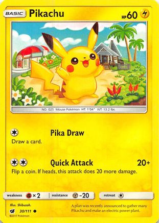 Pikachu (30/111) [Sun & Moon: Crimson Invasion] - Trinity Hobby