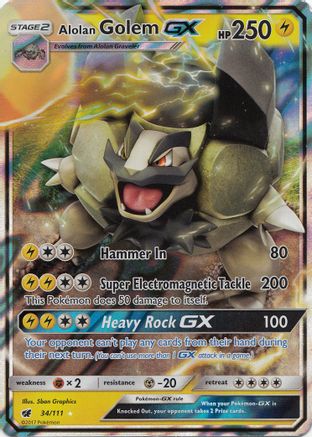 Alolan Golem GX (34/111) [Sun & Moon: Crimson Invasion] - Trinity Hobby