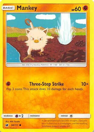 Mankey (50/111) [Sun & Moon: Crimson Invasion] - Trinity Hobby