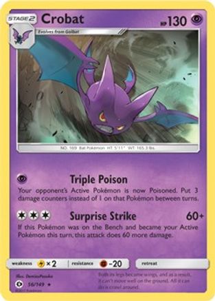 Crobat (56/149) (Prerelease Kit Exclusive) (Theme Deck Exclusive) [Sun & Moon: Base Set] - Trinity Hobby