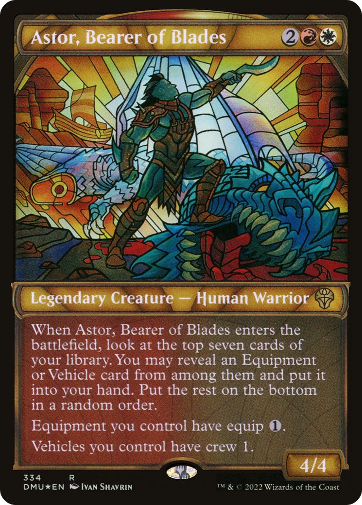 Astor, Bearer of Blades (Showcase Textured) [Dominaria United] - Trinity Hobby