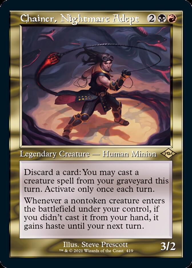 Chainer, Nightmare Adept (Retro Foil Etched) [Modern Horizons 2] - Trinity Hobby