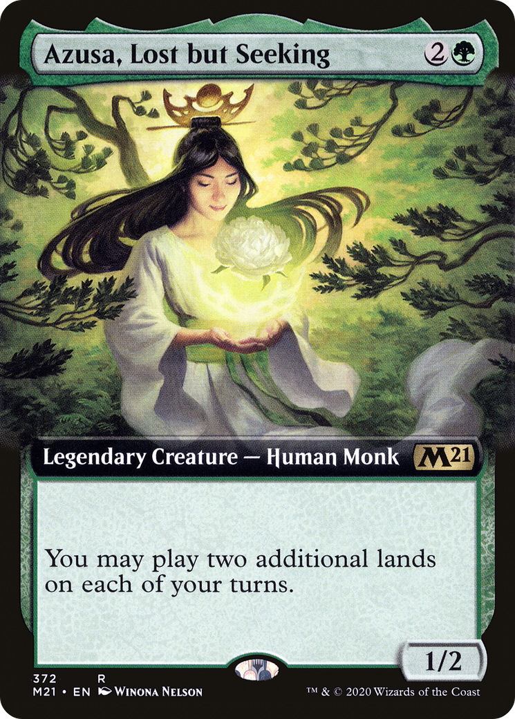 Azusa, Lost but Seeking (Extended Art) [Core Set 2021] - Trinity Hobby