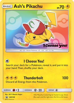 Ash's Pikachu (SM108) [Sun & Moon: Black Star Promos] - Trinity Hobby