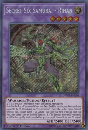 Secret Six Samurai - Rihan [SPWA-EN006] Secret Rare - Trinity Hobby