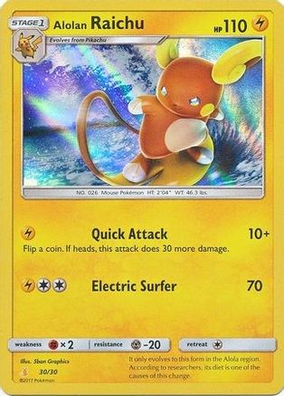 Alolan Raichu (30/30) [Sun & Moon: Trainer Kit - Alolan Raichu] - Trinity Hobby