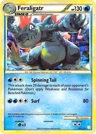 Feraligatr (20/123) (Cracked Ice Holo) [HeartGold & SoulSilver: Base Set] - Trinity Hobby