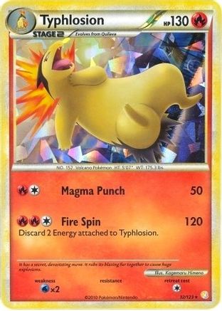 Typhlosion (32/123) (Cracked Ice Holo) [HeartGold & SoulSilver: Base Set] - Trinity Hobby