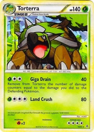 Torterra (10/95) (Cracked Ice Holo) [HeartGold & SoulSilver: Unleashed] - Trinity Hobby