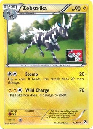 Zebstrika (42/114) (League Promo) [Black & White: Base Set] - Trinity Hobby