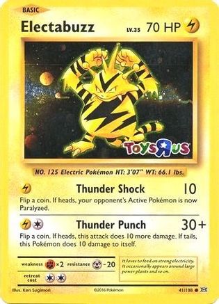 Electabuzz (Toys R Us Promo) - (041/108) Holofoil [Miscellaneous Cards & Products]