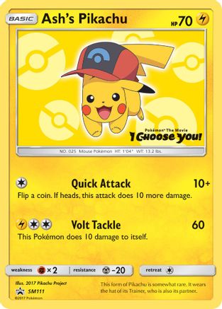 Ash's Pikachu (SM111) [Sun & Moon: Black Star Promos] - Trinity Hobby