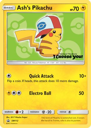 Ash's Pikachu (SM112) [Sun & Moon: Black Star Promos] - Trinity Hobby