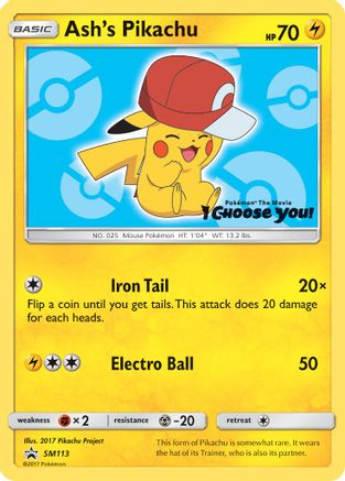 Ash's Pikachu (SM113) [Sun & Moon: Black Star Promos] - Trinity Hobby