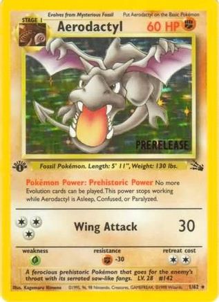 Aerodactyl (1/62) (Prerelease Promo) [Fossil 1st Edition] - Trinity Hobby