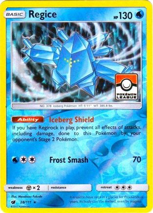 Regice (28/111) (League Promo) [Sun & Moon: Crimson Invasion] - Trinity Hobby