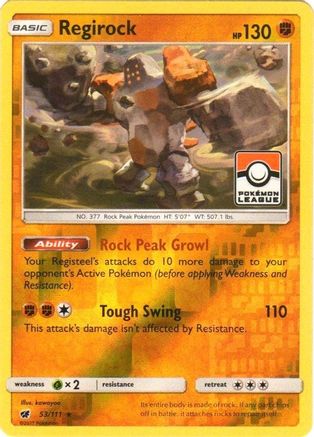 Regirock (53/111) (League Promo) [Sun & Moon: Crimson Invasion] - Trinity Hobby