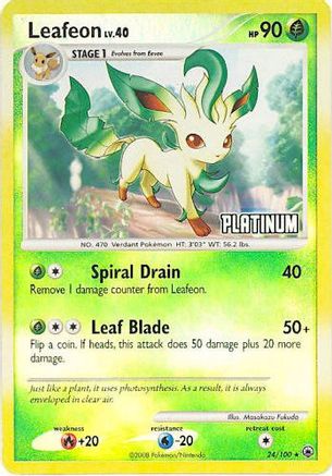 Leafeon (24/100) [Burger King Promos: 2009 Collection] - Trinity Hobby