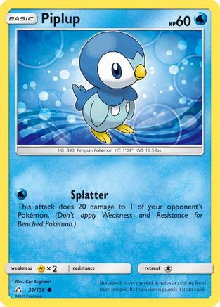 Piplup (31/156) [Sun & Moon: Ultra Prism] - Trinity Hobby