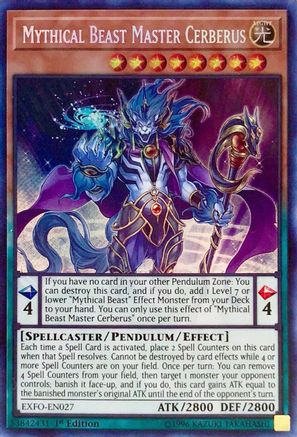 Mythical Beast Master Cerberus [EXFO-EN027] Secret Rare - Trinity Hobby