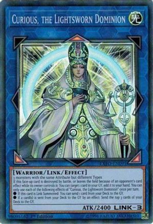 Curious, the Lightsworn Dominion [EXFO-EN091] Super Rare - Trinity Hobby