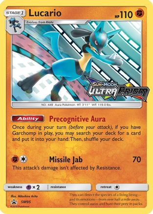 Lucario (SM95) (Prerelease Promo) [Sun & Moon: Black Star Promos] - Trinity Hobby