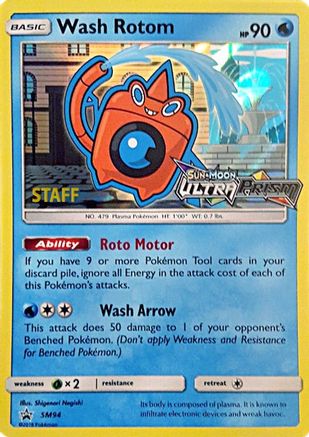 Wash Rotom (SM94) (Staff Prerelease Promo) [Sun & Moon: Black Star Promos] - Trinity Hobby