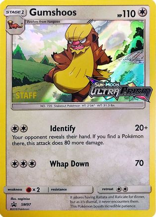 Gumshoos (SM97) (Staff Prerelease Promo) [Sun & Moon: Black Star Promos] - Trinity Hobby