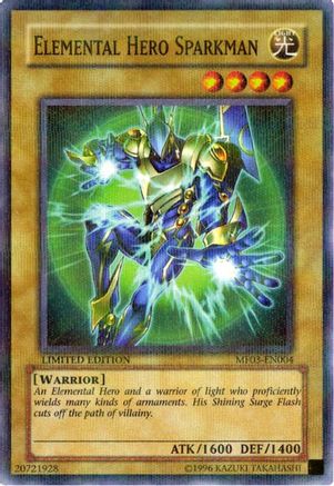 Elemental HERO Sparkman [MF03-EN004] - Mattel Action Figure Promos: Series 3 Limited - Parallel Rare - Trinity Hobby