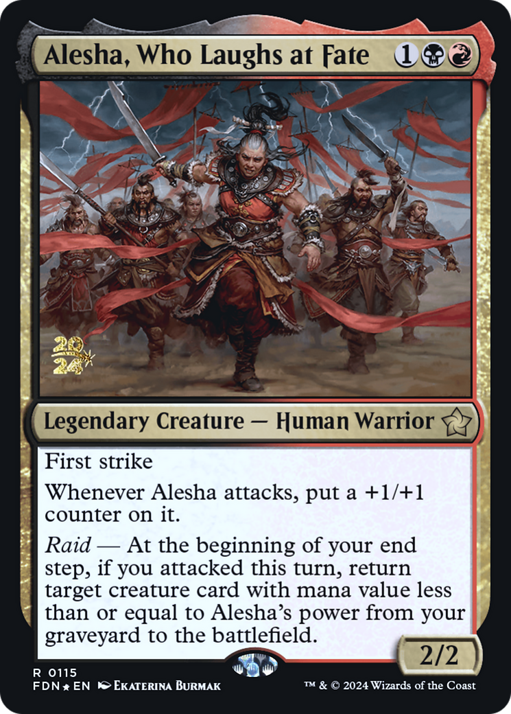Alesha, Who Laughs at Fate [Foundations Prerelease Promos] - Trinity Hobby