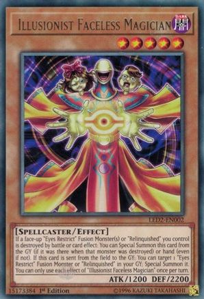 Illusionist Faceless Magician [LED2-EN002] Rare - Trinity Hobby