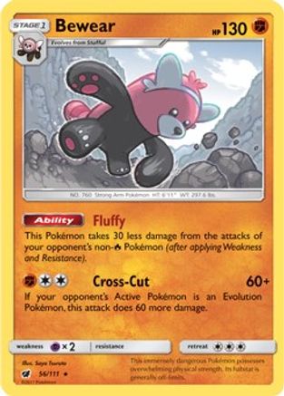 Bewear (56/111) (Prerelease Kit Exclusive) (Theme Deck Exclusive) [Sun & Moon: Crimson Invasion] - Trinity Hobby
