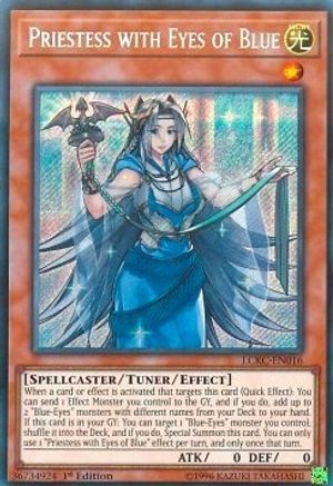 Priestess with Eyes of Blue [LCKC-EN016] Secret Rare - Trinity Hobby